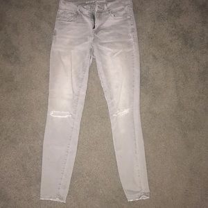 Grey Old Navy Mid rise rockstar jeans